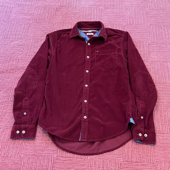 Tommy Hilfiger men’s size XS burgundy red Corduroy Shirt - Picture 11 of 15